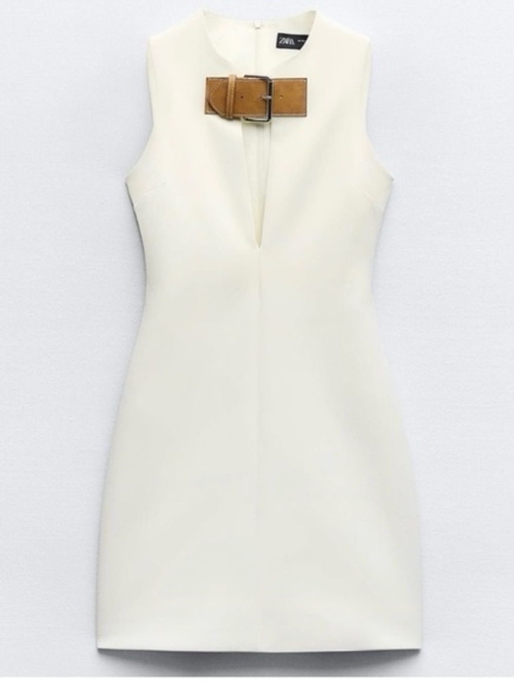 Zara white belted tailored dress size xsmall